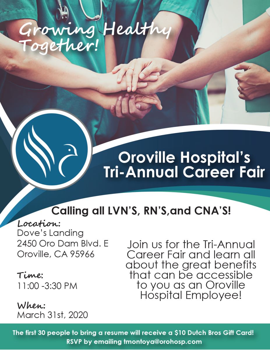 Canceled Oroville Hospital's TriAnnual Career Fair News Article